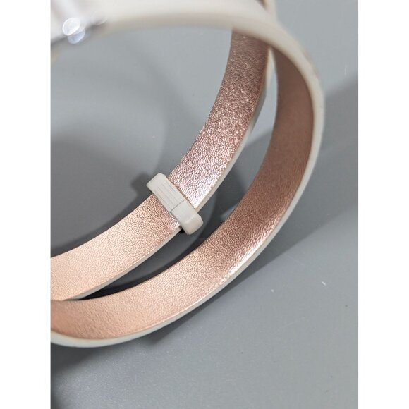Keep Collective Double Wrap Gray Rose Gold Tone Leather Bracelet Reversible - Picture 3 of 6